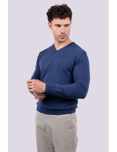 LEE-LE950-MEN’S V-NECK FINE GAUGE COTTON PULLOVER